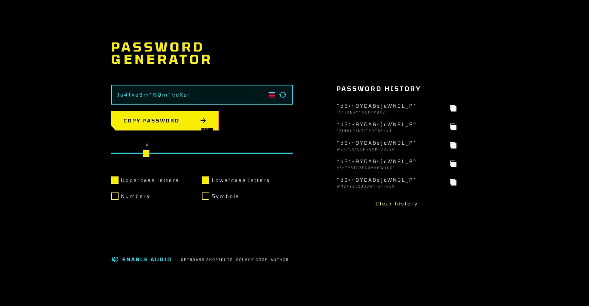 Превью генератора паролей