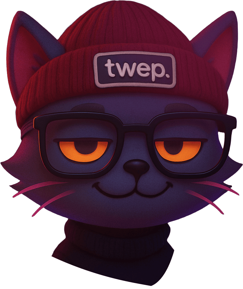 Кот в очках, маскот twep.